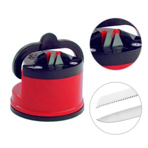 Afilador de tijeras y cuchillos de tungsteno de cocina manos libres con base de succión