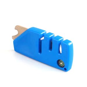 Mini utensilios de cocina, afilador de cuchillos rápido para exteriores con brújula y abridor de botellas
