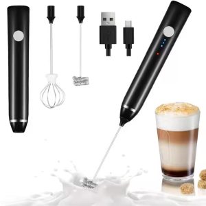 Batidor de leche eléctrico recargable por USB, batidor de espuma de mano, batidor de café eléctrico
